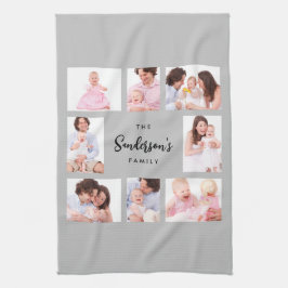 Paño De Cocina 8 Sections Family Photo in Gray Frame