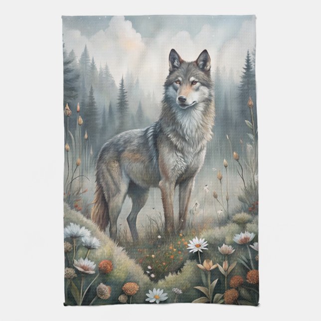 Paño De Cocina A Beautiful Forest Wolf (Vertical)