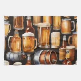 Paño De Cocina A Bunch of Beer kegs and Glasses 