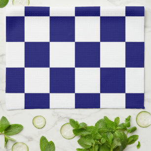 Paño De Cocina A cuadros azul marino y blanco