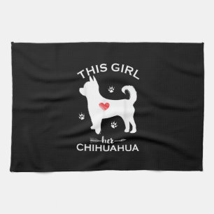 Paño De Cocina A esta Chica le encanta su chihuahua graciosa cach