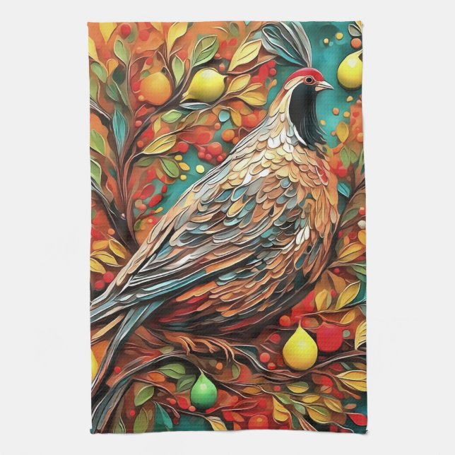 Paño De Cocina A Partridge In A Pear Tree (Vertical)