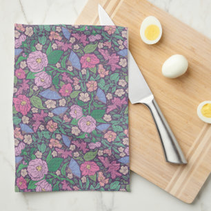 Paño De Cocina Abanicos japoneses de amapolas del jardín de prima