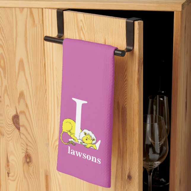 Paño De Cocina ABC del Dr. Seuss: Letra L - Blanco | Añadir su no (Pliegue de tercios)