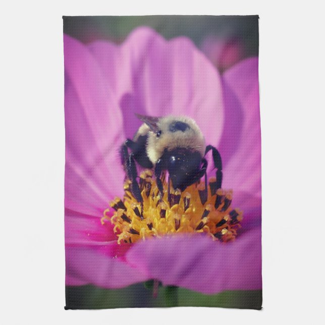 Paño De Cocina Abeja De Burbuja En Flor Cosmos (Vertical)