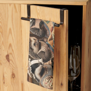 Paño De Cocina Abeja de Patchwork de Criaturas del Bosque