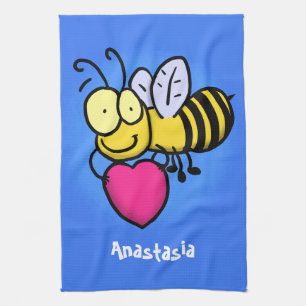 Paño De Cocina Abeja graciosa y linda con ilustracion personaliza