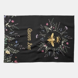 Paño De Cocina abeja reina de Relieve metalizado faux