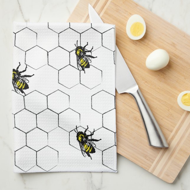 Paño De Cocina Abeja y panal (Doblado Cuarto)