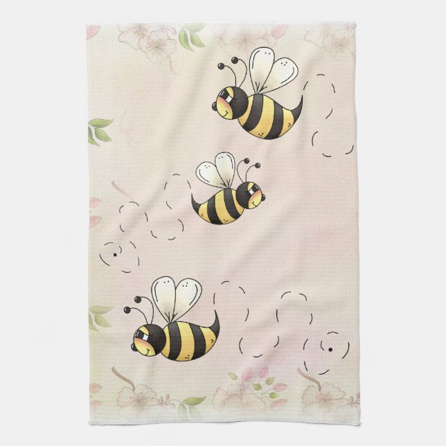 Paño De Cocina Abejas de un país lindo para personalizar (Vertical)