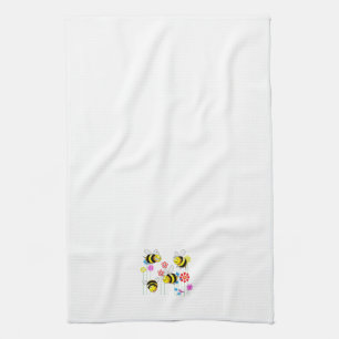 Paño De Cocina Abejas zumbadas en flores del jardín