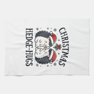 Paño De Cocina Abrazos de Navidad Erizo Lindo Diseño de Feriado d