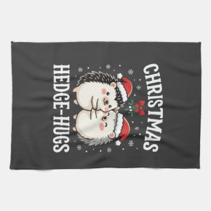 Paño De Cocina Abrazos Navideños Erizo Adorable Erizo Vacaciones