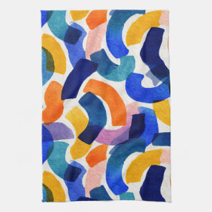 Paño De Cocina Abstracción en Acuarela Vibrante Arte Moderno Ar