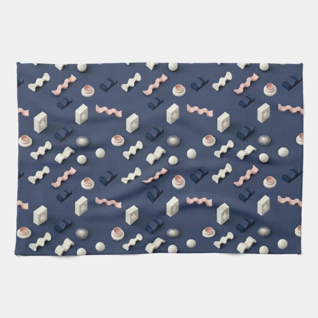 Paño De Cocina Abstract 3D geometric shapes (Horizontal)