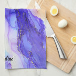 Paño De Cocina Abstract Custom Purple Orange<br><div class="desc">Swirls of beautiful color. Gorgeous colorful jewel-toned art. Easily edit the template to read your name. Custom Purple Orange Abstract kitchen towel.</div>