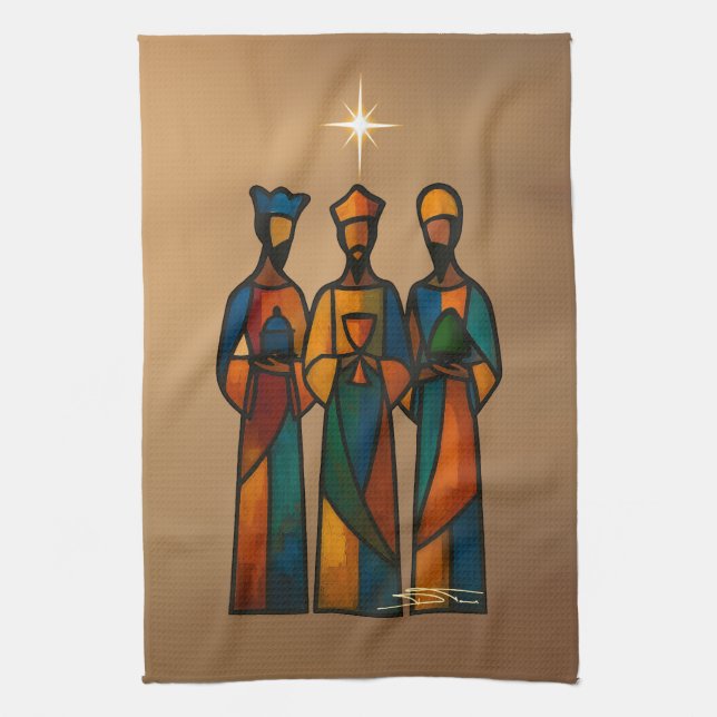 Paño De Cocina Abstract Three Wise Men (Vertical)