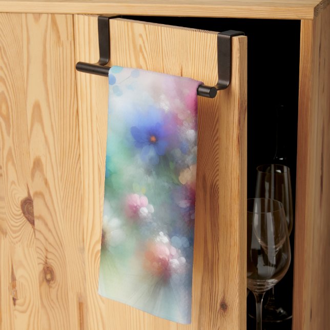 Paño De Cocina Abstract Watercolor Florals Kitchen Towel (Pliegue de tercios)