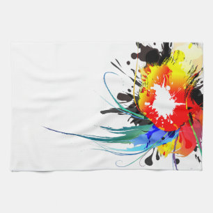 Paño De Cocina Abstract Wild Parrot Paint Splatters