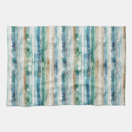 Paño De Cocina Abstracto de playa, rayas de tinta de alcohol