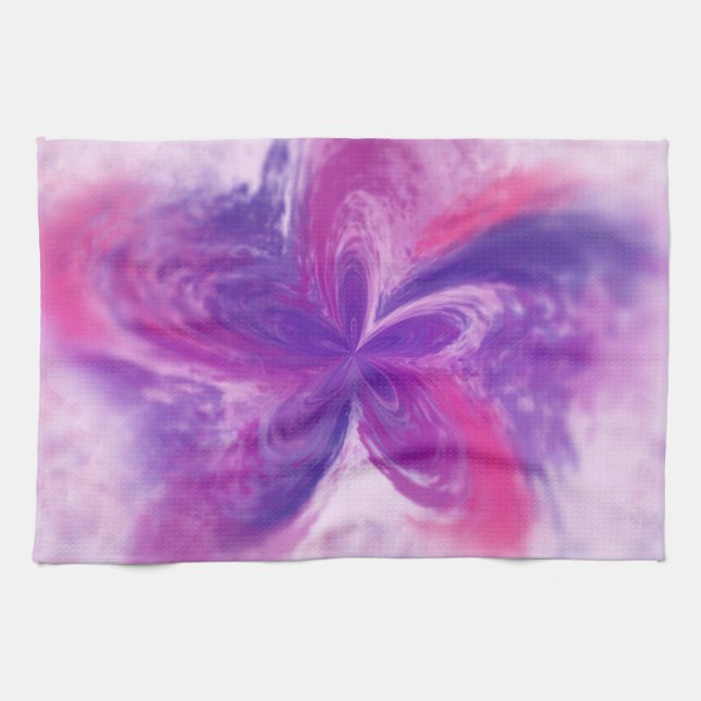 Paño De Cocina Abstracto Pintado Fantasía Flor acuarela (Horizontal)