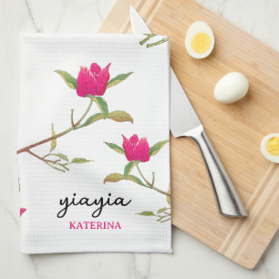 Paño De Cocina Abuela griega Yiayia Bougainvillea