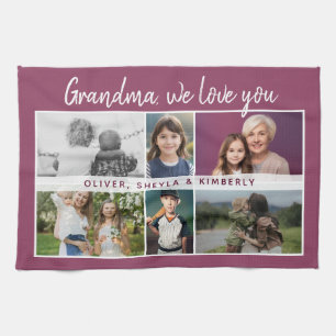 Paño De Cocina Abuela te amamos Nietos 6 Collages de fotos