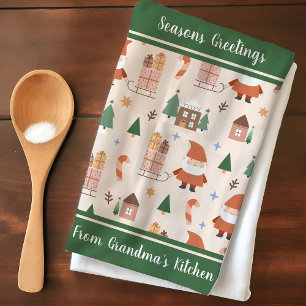 Paño De Cocina Abuelas Cocina Patrón de Santa Claus Personalizado