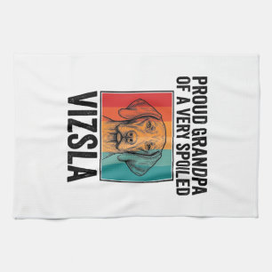 Paño De Cocina Abuelo Orgulloso Vizsla Diseño Vintage Amante Perr