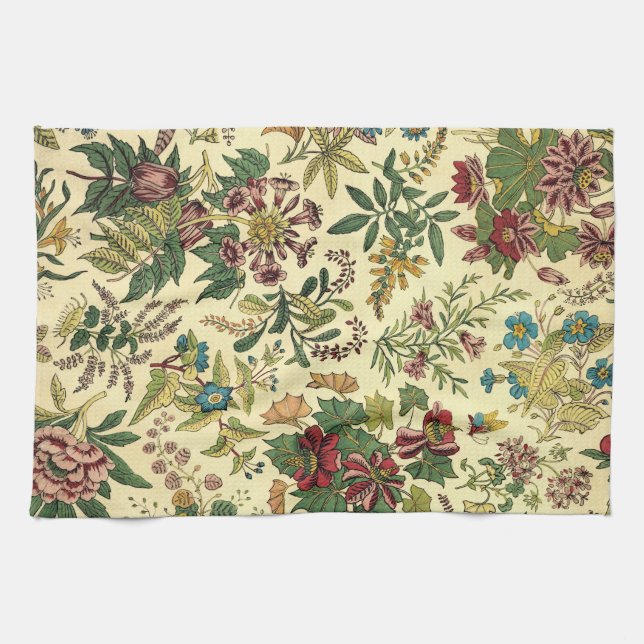 Paño De Cocina Abundancia floral pasada de moda (Horizontal)