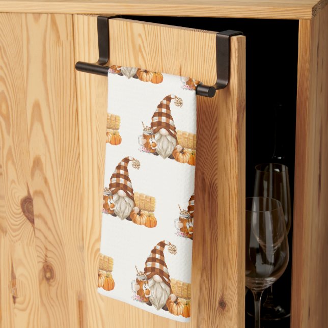 Paño De Cocina Acción de Gracias Otoño Cae Gnomes (Pliegue de tercios)