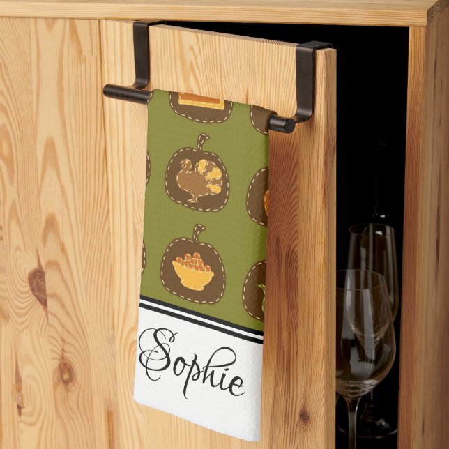 Paño De Cocina Acción de Gracias Personalizada (Pliegue de tercios)