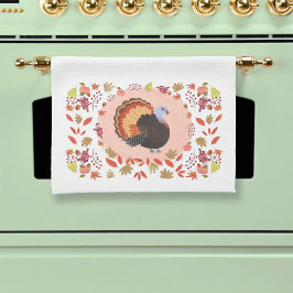 Paño De Cocina Acción de Gracias Turquía y hojas de otoño