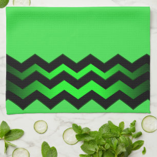 Paño De Cocina Acento verde y negro en verde brillante