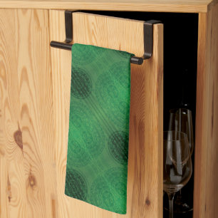 Paño De Cocina Aceptación   Medallones de Meditación Verde