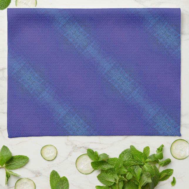 Paño De Cocina Aceptación | Patrón Shibori Violeta Azul Índigo (Doblado)