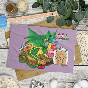 Paño De Cocina Acojedor Chef de Repostería Verde Dragón Panadería