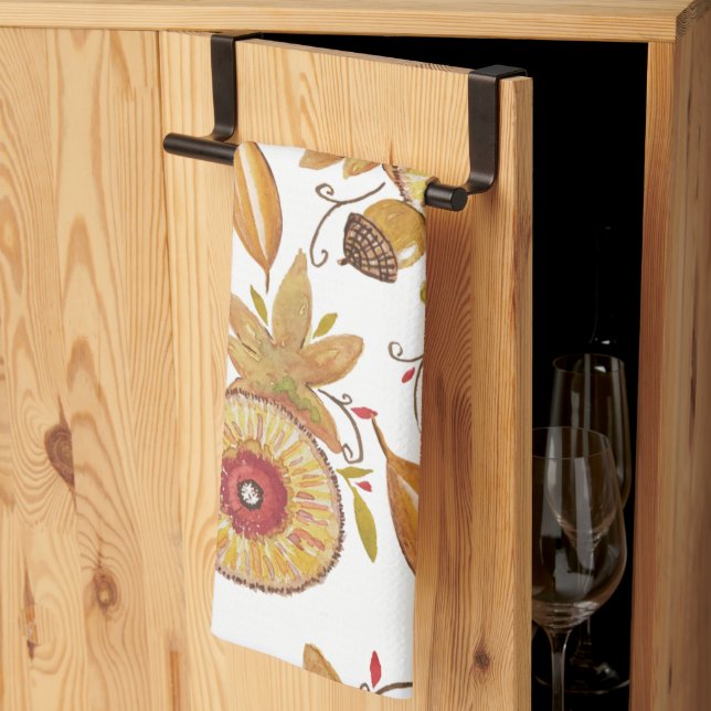 Paño De Cocina Acornio de Acción de Gracias ambiente Otoñal Acuar (Pliegue de tercios)