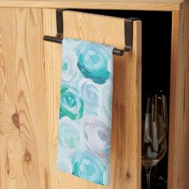 Paño De Cocina Acryl Rosen in Blau Türkis Farben 