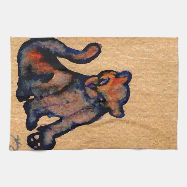 Paño De Cocina Actitud de Catness del arte del gato del (Horizontal)