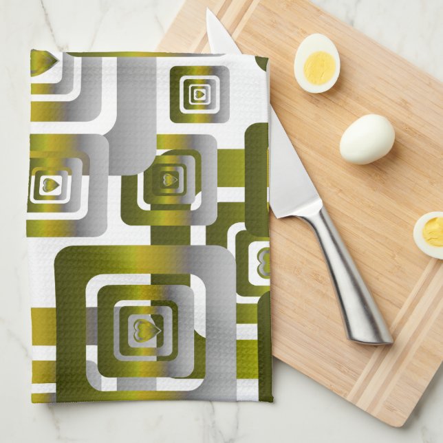 Paño De Cocina Activate My Heart Pattern Silver (Doblado Cuarto)