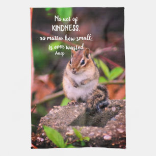 Paño De Cocina Actos De Amabilidad Cita Inspiradora Chipmunk 