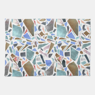 Paño De Cocina acuarela abstracta: fondo blanco dibujado a mano.