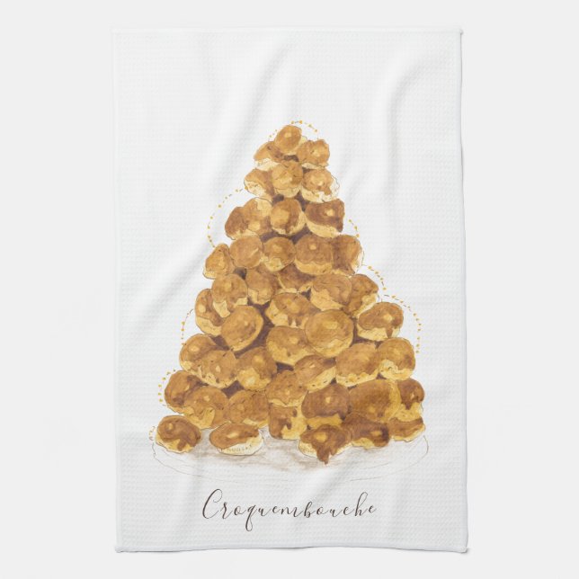 Paño De Cocina acuarela croquembouche (Vertical)