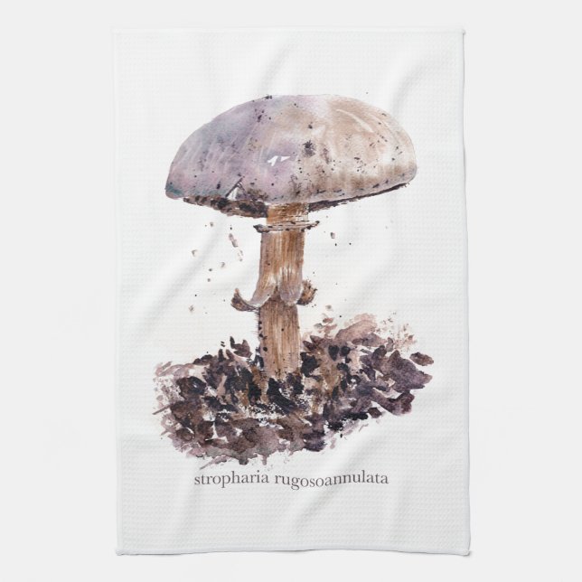 Paño De Cocina Acuarela de champiñón (Vertical)