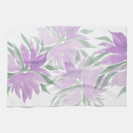 Paño De Cocina Acuarela De Lavander Morado Elegante Floral