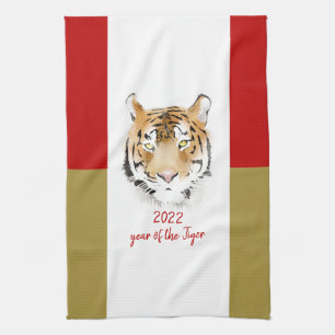 Paño De Cocina Acuarela de tigre, año nuevo chino 2022, zodiaco