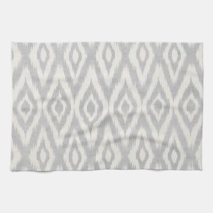 Paño De Cocina Acuarela en colores pastel azteca gris Ikat