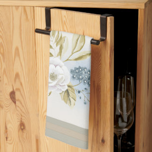 Paño De Cocina Acuarela floral de invierno