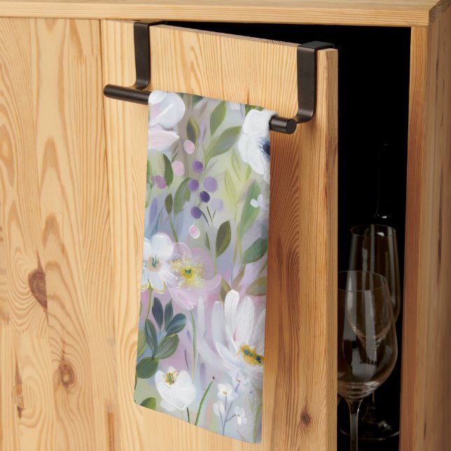 Paño De Cocina Acuarela Floral de Prado Suave (Pliegue de tercios)
